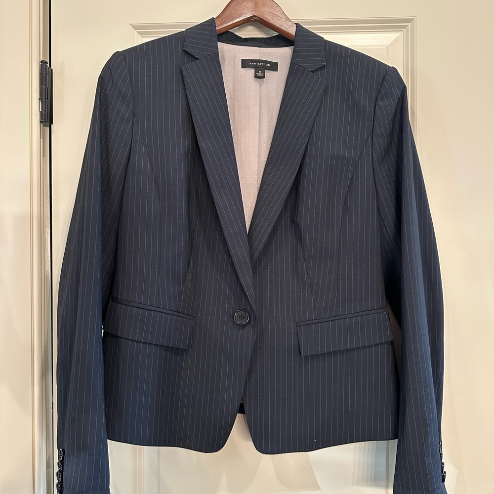 Navy Pinstripe Blazer